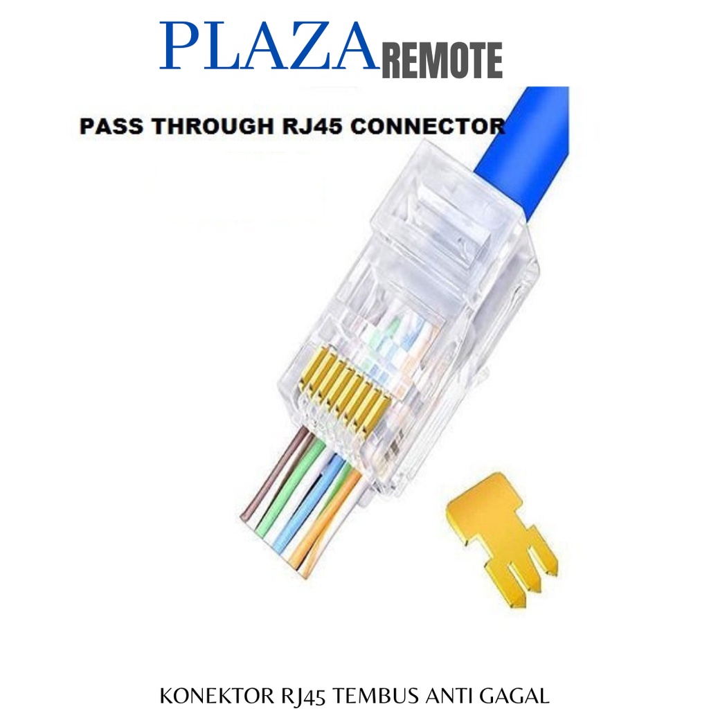 KONEKTOR RJ45 TEMBUS ANTI GAGAL CAT5 CAT 5E CAT6 KONEKTOR UTP JARINGAN