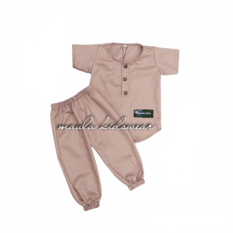 Setelan Koko Model Joger Anak Bayi Balita Fashion Muslim Katun Polos 0-2 Tahun