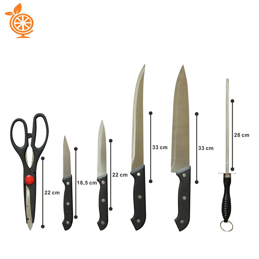 Pisau Dapur Talenan Pisau Set Dapur 7 Pcs Kitchen Knife Pisau Lipat Gunting Pengasah Pisau Set Serbaguna