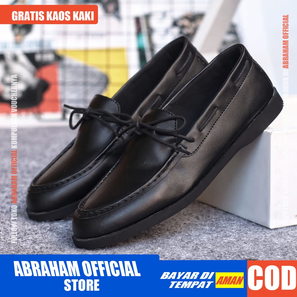 ELDER Sepatu Formal Pria Kulit Sintetis Sepatu Pria Casual Pantofel Sepatu Kasual Cowok / Cowo Oxford Kerja Kantor Kuliah Kondangan Gaya Keren Kekinian Original Murah Terlaris