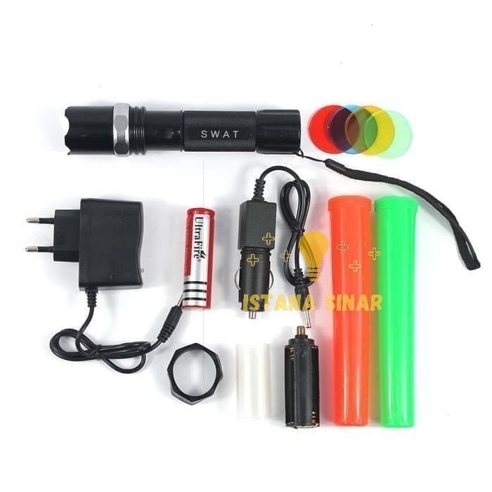 Senter SWAT Police 2 cone LALU LINTAS SWAT Flashlight / Senter Police