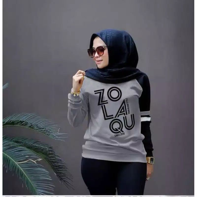 XOS - ATASAN ZOLAQU / KAOS LENGAN PANJANG / ATASAN WANITA / FASHION MUSLIMA / COD✅ (Good Quality)