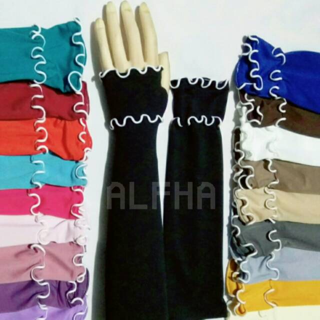 Handsock jempol curly 2 layer /manset tangan wanita muslimah /handsock syari /handsock murah