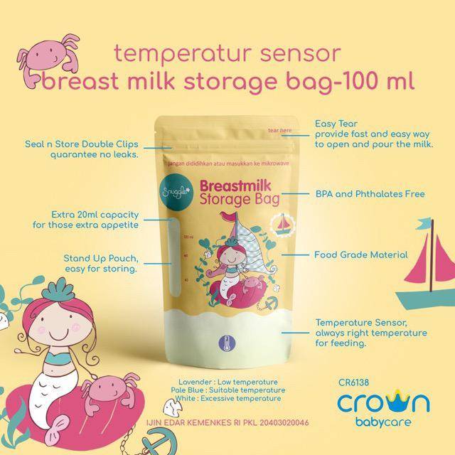 CROWN Kantong Asi Double Zipper 30pcs vol 120ml ( 100-20 ML ) BPA FREE