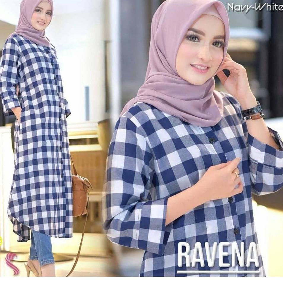 Harga Spesial.. Long Tunik Tartan  Tunik Kotak Kotak Tunik Panjang Kotak Kotak