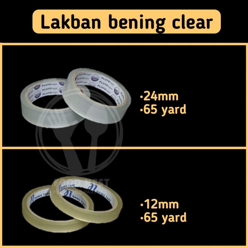 LAKBAN BENING KECIL 24MM LAKBAN PACKING PAKET LAKBAN CLEAR LAKBAN BENING ISOLASI BENING 12MM / 24MM 