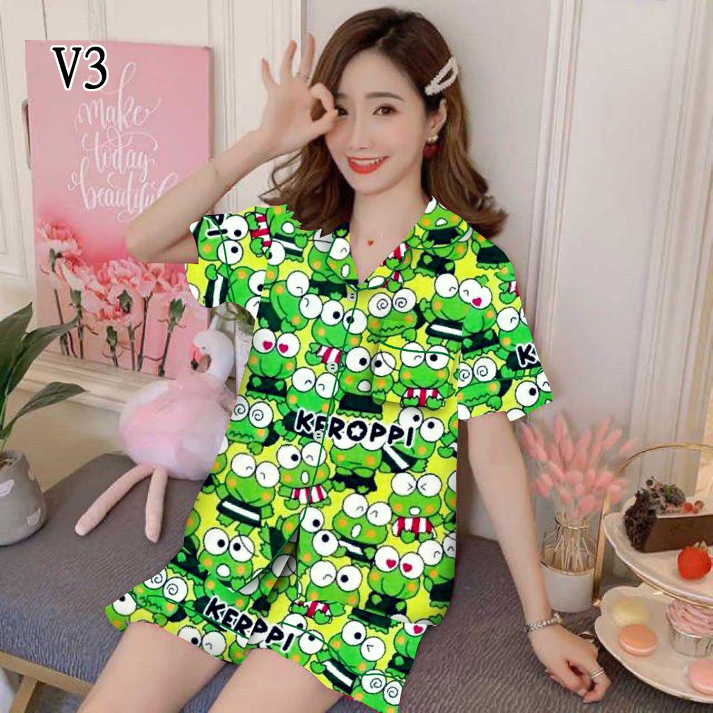 PIYAMA WANITA HP MOTIF KARAKTER / BAJU TIDUR WANITA HOTPANTS KATUN MOTIF KARAKTER PART 1