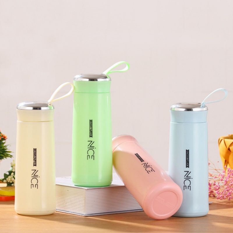 BOTOL MINUM GELAS KACA VACUMM FLASK NICE 400ML BPA FREE (FREE KOTAK)