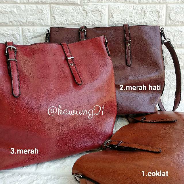 TW1803 Tas Wanita Premium Kulit Sintetis Fashion  Cewek Cantik Shabby