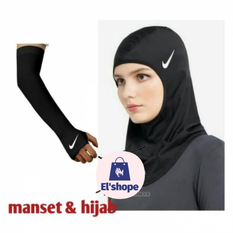 Jual Paket Hijab Instan Wanita Olahraga Dan Manset Tangan Arm Sleeve