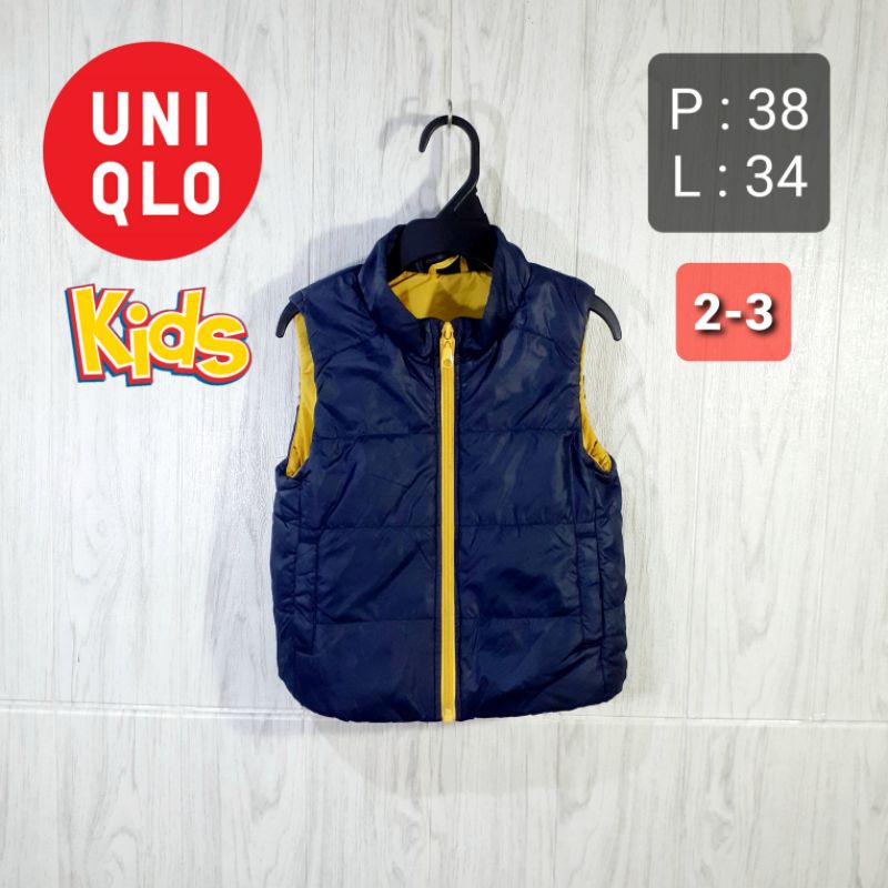 (COD) UNIQLO Kids Light Warm Padded Rompi Vest Anak Bulu Angsa Bulang Sintetis Bekas Second Original