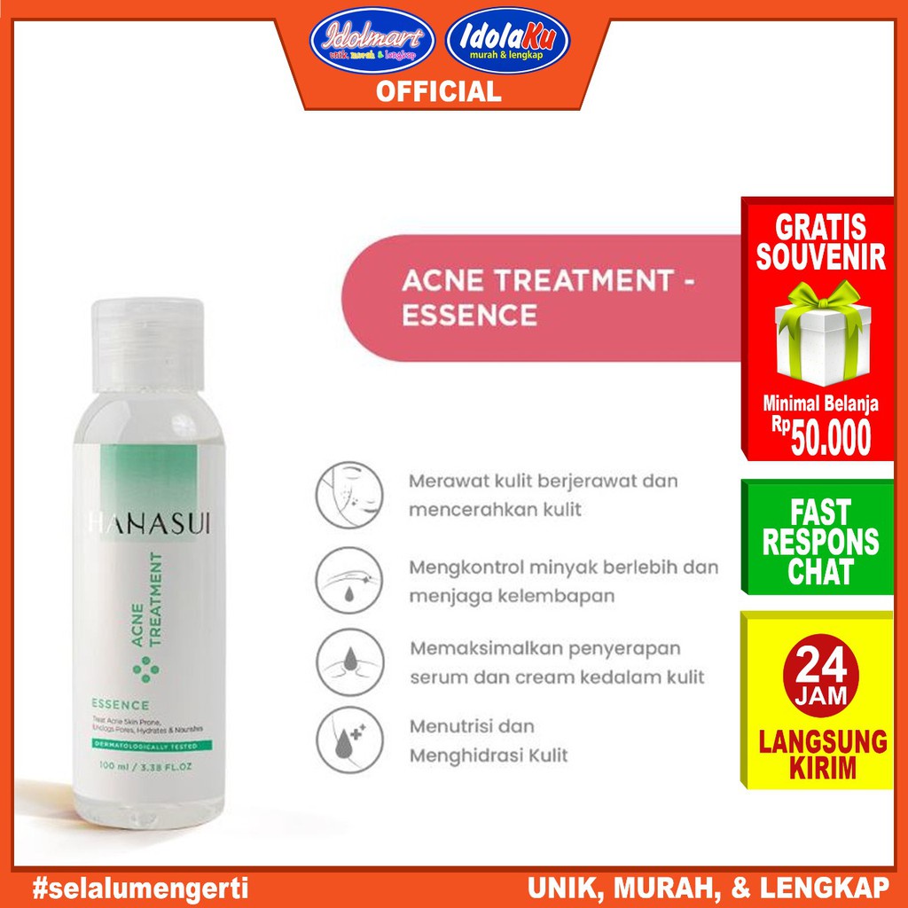 PAKET HANASUI ACNE TREATMENT/ PAKET PERAWATAN WAJAH ANTI ACNE