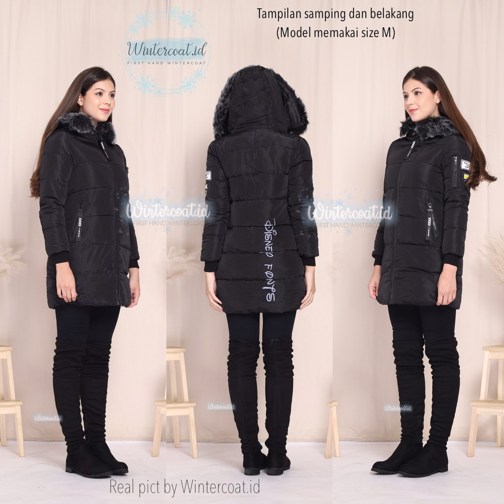 READY INDONESIA FIFI Winter coat wanita jaket mantel jumbo plus size cewek musim dingin women hitam