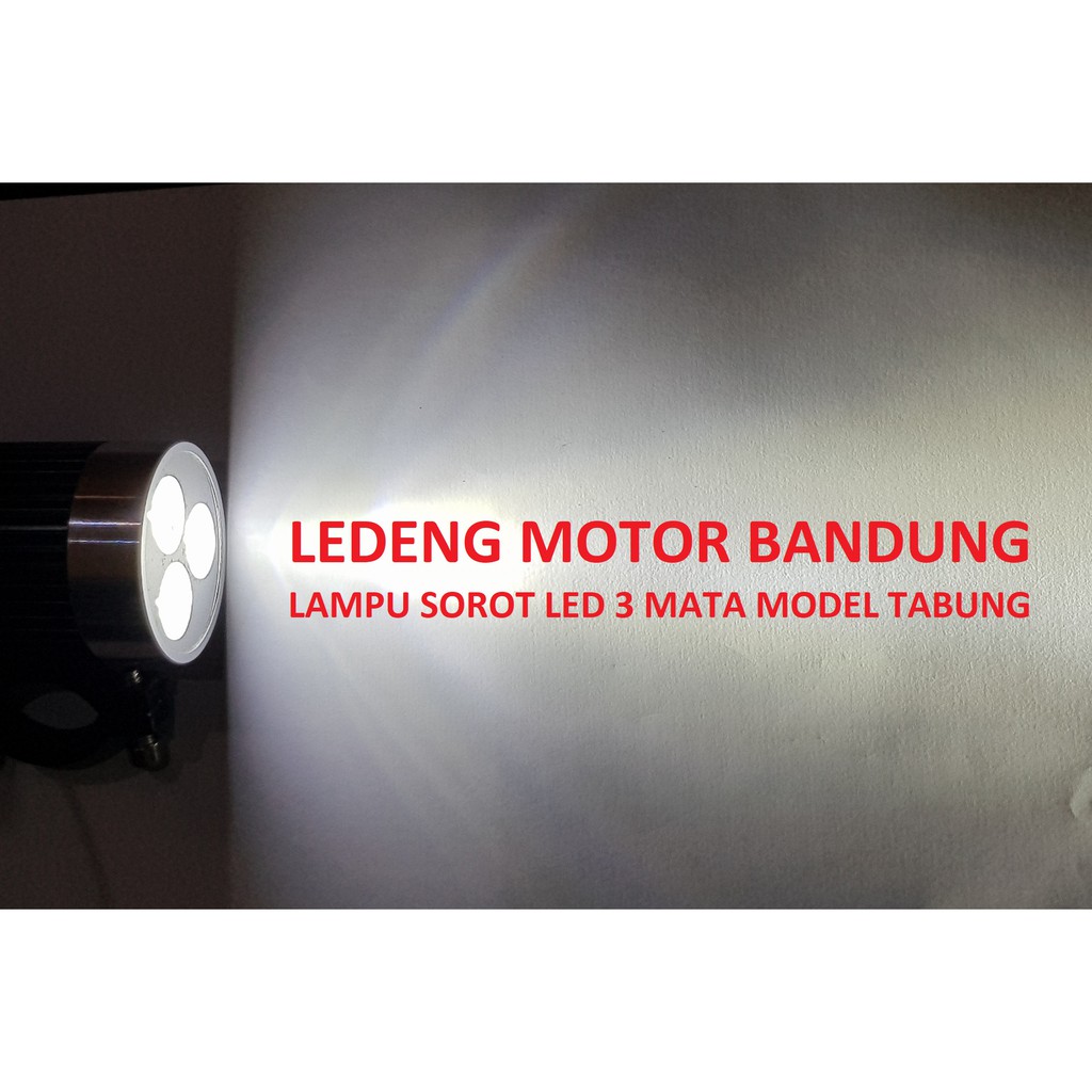 Led 3 Mata Tabung Bulat Luxeon Lampu Tembak Sorot Motor Universal 9w