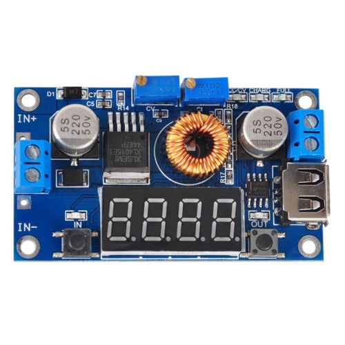 Modul Step Down 5a Cc/Cv Dengan Port Usb Dan Voltmeter Untuk Charger Lithium