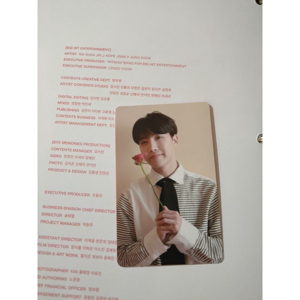 PC (Photocard) Jhope memories 2019 DVD