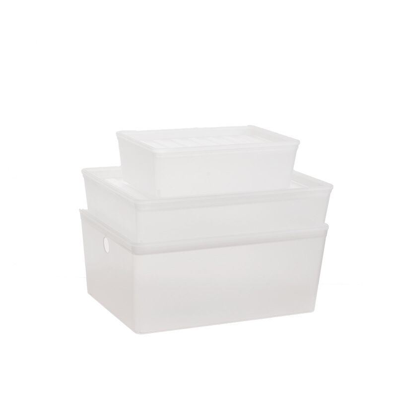 Clear Plastic Stacking Bins with Lid