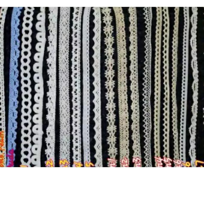 

BIG Promo Renda rajut 0.5cm sampai 1cm (rol) panjang 15y ✼✦✪