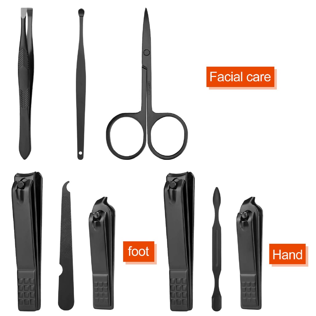 7pcs / Set Gunting Kuku Portable 7 In 1 Bahan Stainless Steel Untuk Manicure Pedicure