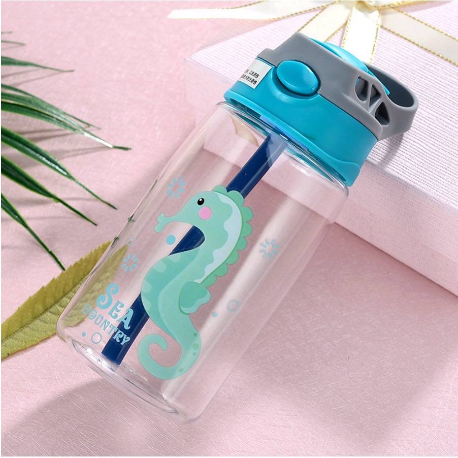 Botol Air Minum Anak Sedotan Motif Animal Sea Country 480ml B818 Botol Minum