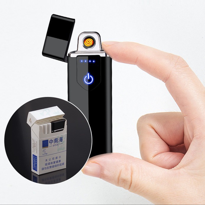 ❤freedom❤【Grosir】Korek Api  unik Elektrik USB Fingerprint Touch Sensor LED Screen