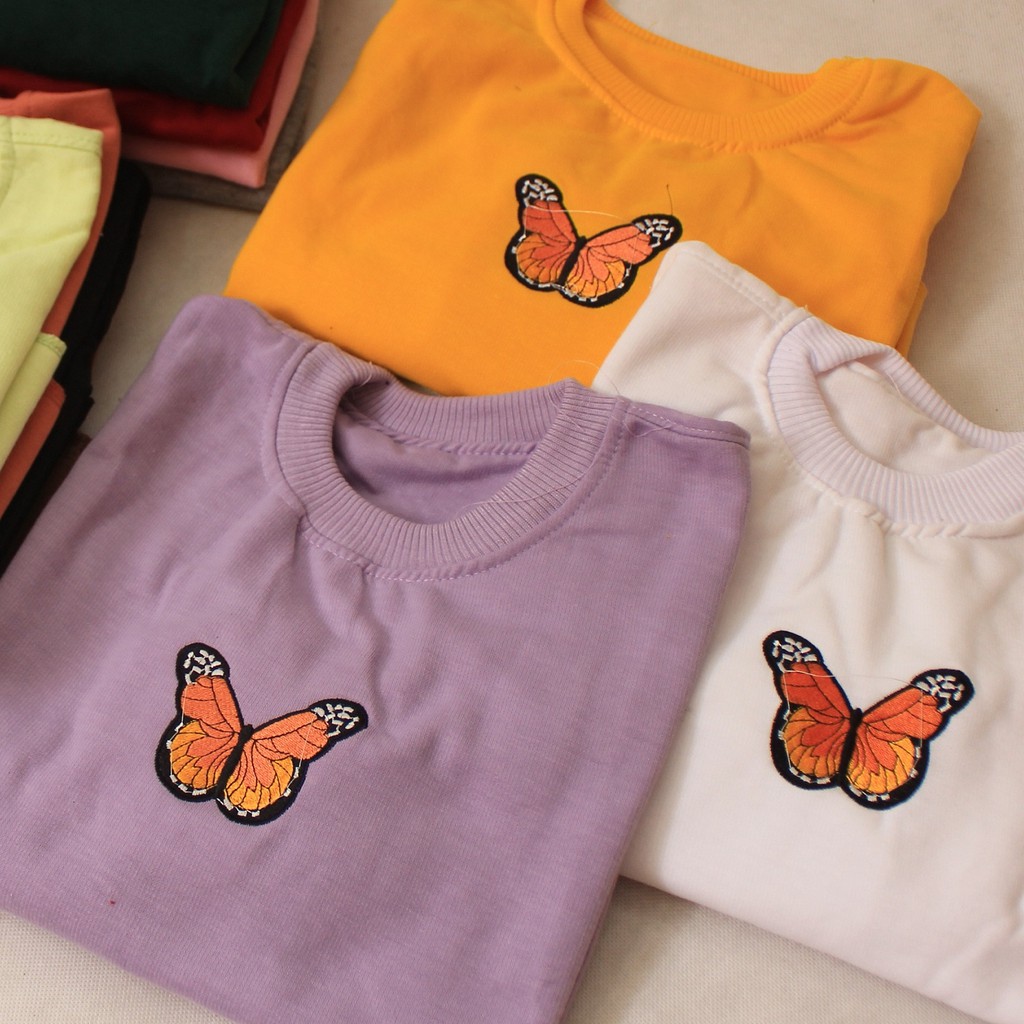 CROOP  TOP BUTERPLAY BORDIR // SWEATER CROP WANITA