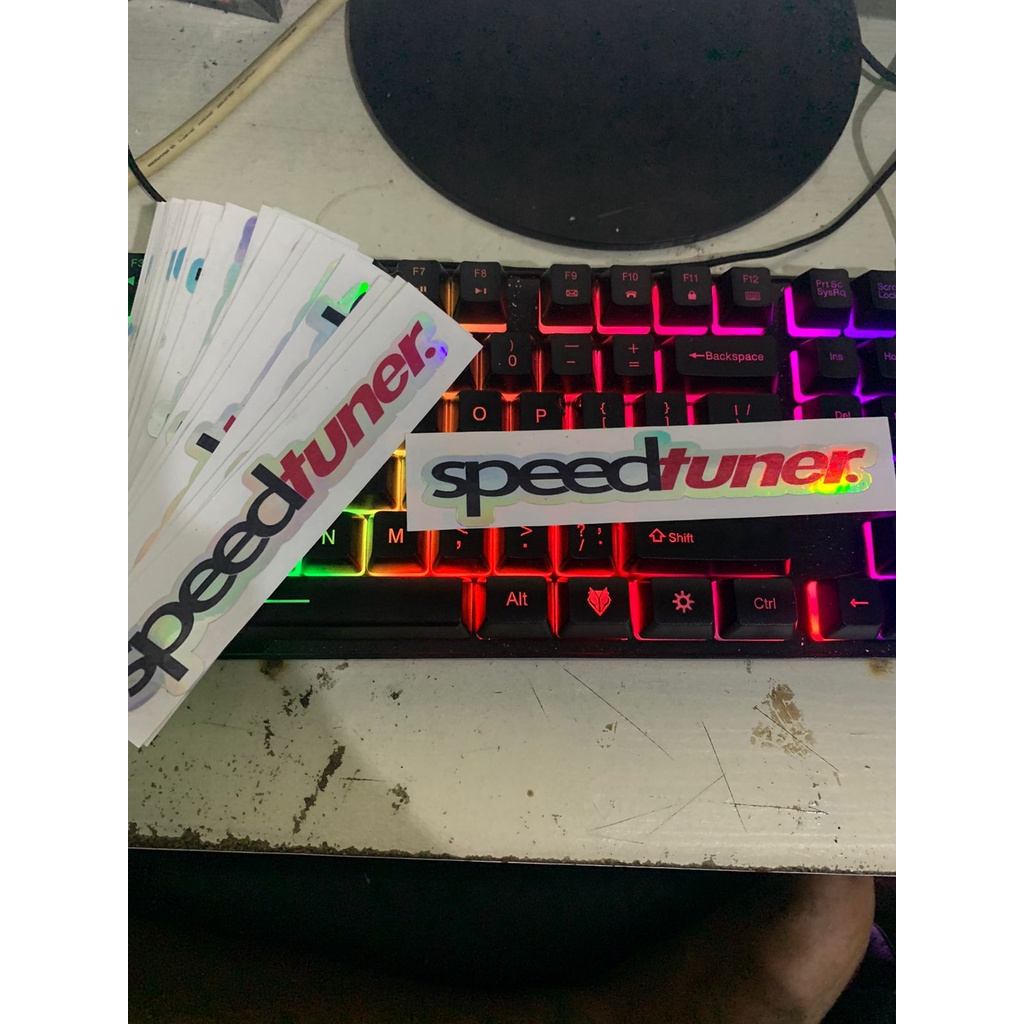 stiker speedtuner. hologram princut cutting UV