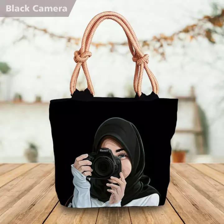 TOTE BAG/TOTE BAG WANITA/TOTE BAG WANITA LUCU/TOTE BAG TAS KANVAS PRINTING TALI SUMBU
