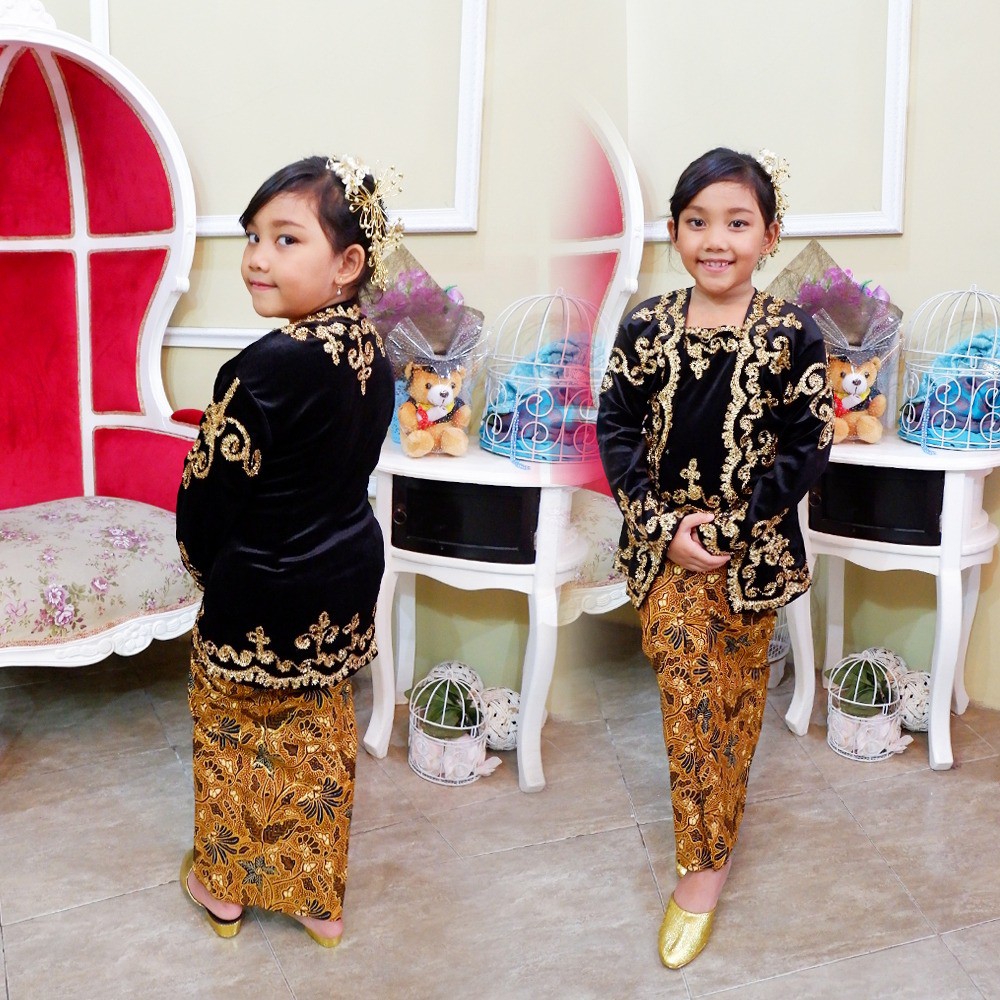 Setelan Kebaya Anak Kutu Baru Bludru Cantik Murah Kartini Baju Adat