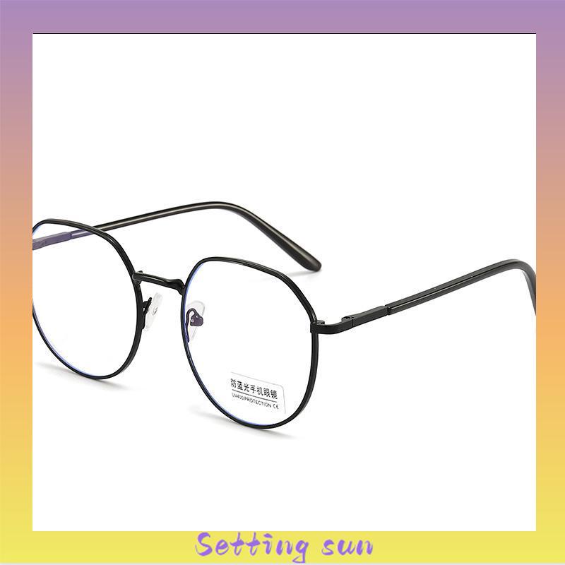 Kacamata Optik Anti blue Light Bahan Metal Gaya Retro Untuk Unisex TN