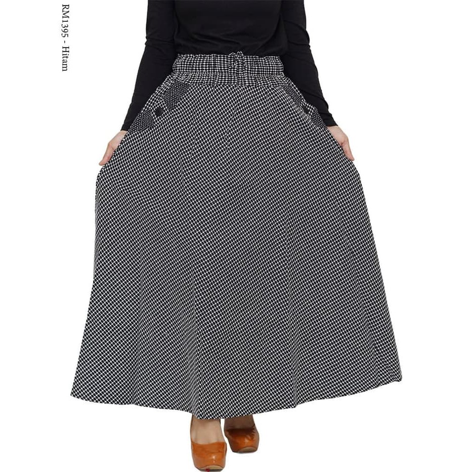 Rok Maxi Panjang Wanita / Rok Payung - Putih