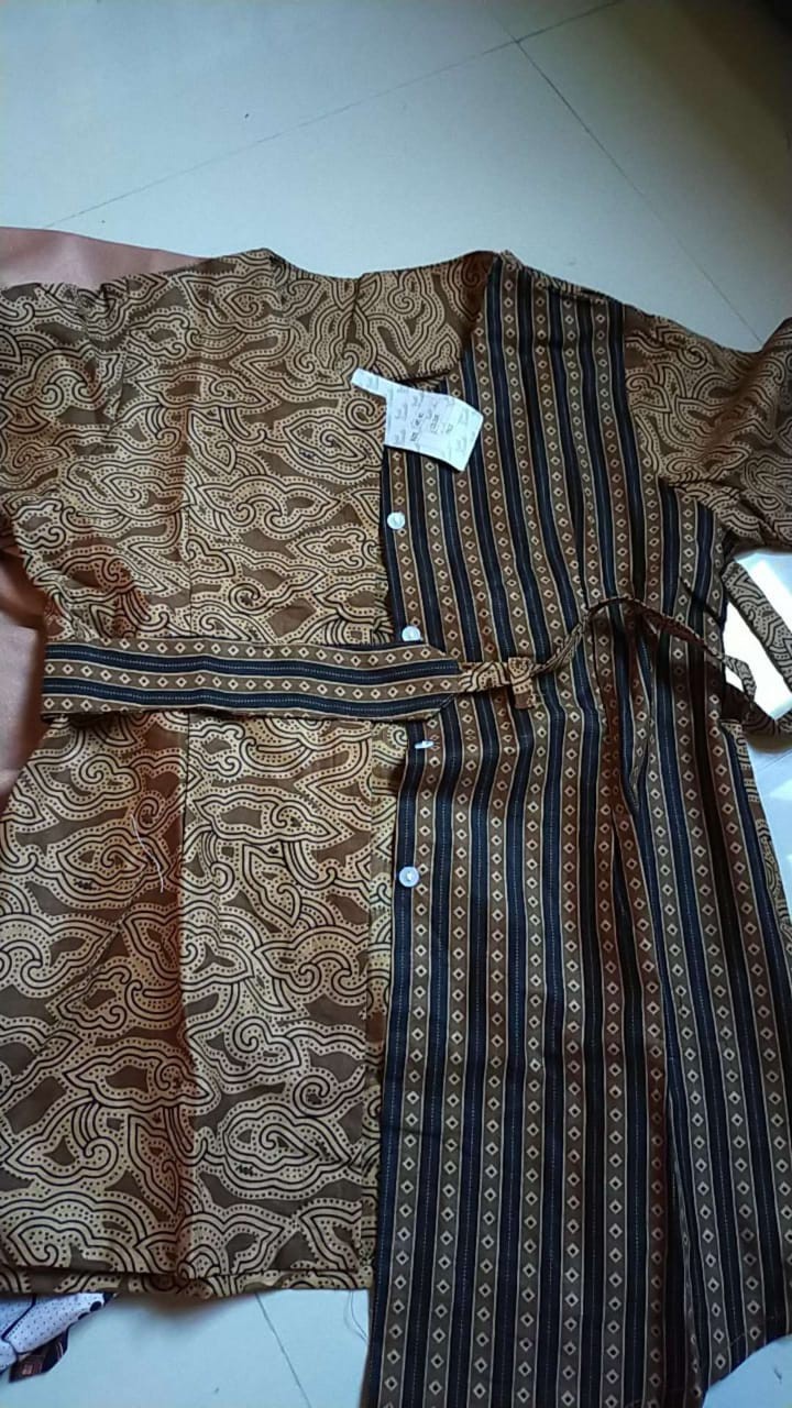 M-l-xl-xxl Batik Tunik Wanita Asj Sa Hrb026 Kenongo Pekalongan Sogan Tulis