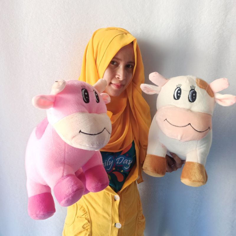 boneka sapi CANTIK XL tanggung murah. REAL PICT