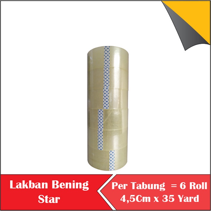 

lakban isolasi solatip solasi Bening STAR TAPE 2 inch per TABUNG Isolasi bening lakban bening