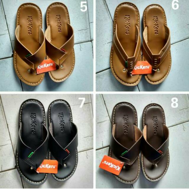  Sandal  kulit Kickers Kickers Sandal  jepit  kulit Sandal  