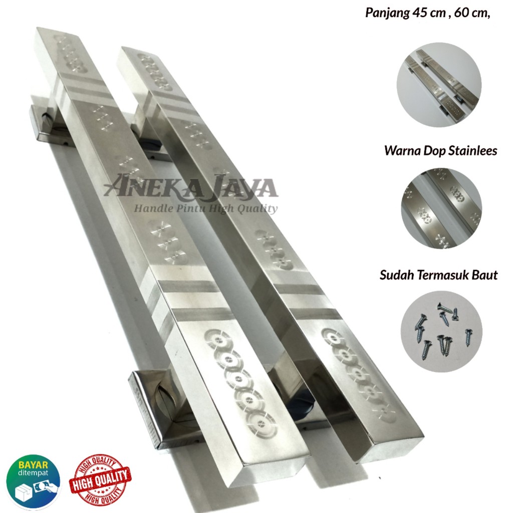 Satu 1 set Handle kunci Pintu rumah 45 cm &amp; 60 cm / Tarikan Pintu rumah / gagang pintu rumah murah