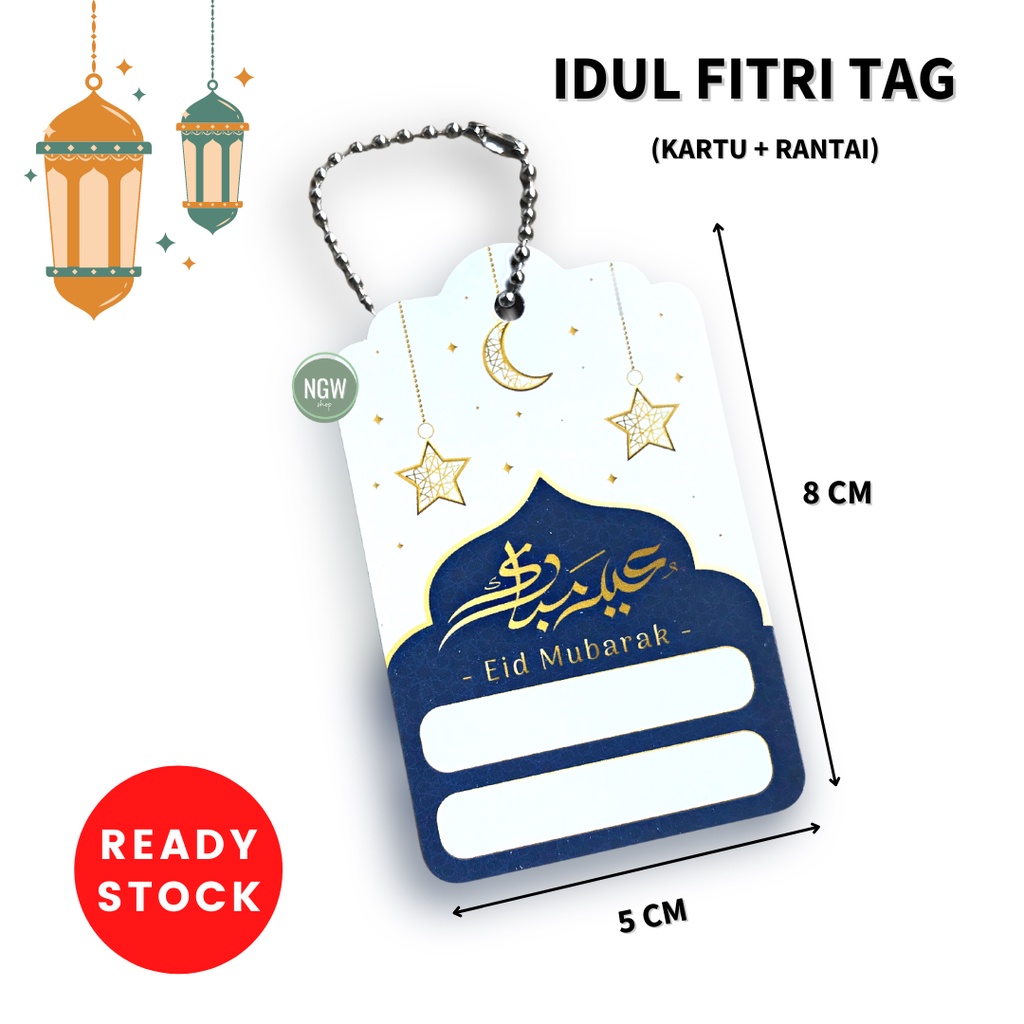 Kartu lebaran idul fitri ramdhan tag 01 + rantai lengkap ecer hampers