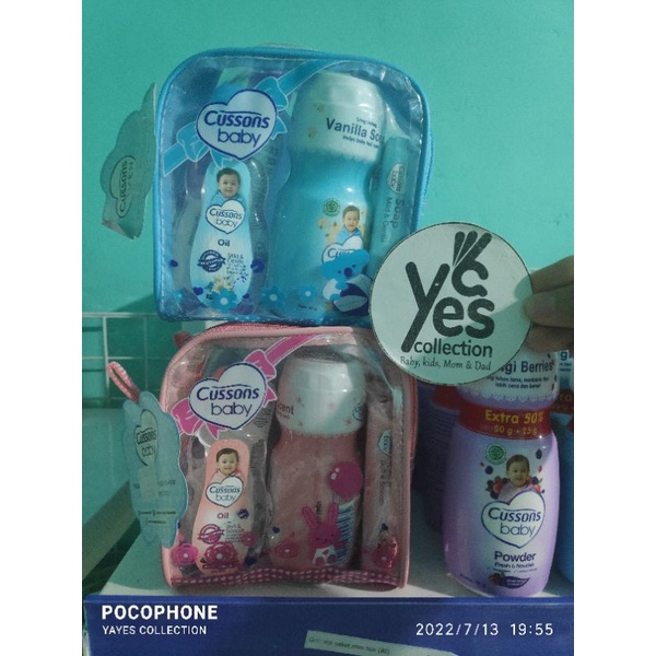 Cussons Perlengkapan mandi bayi cusson baby kado set murah meriah mini bag pink ungu biru