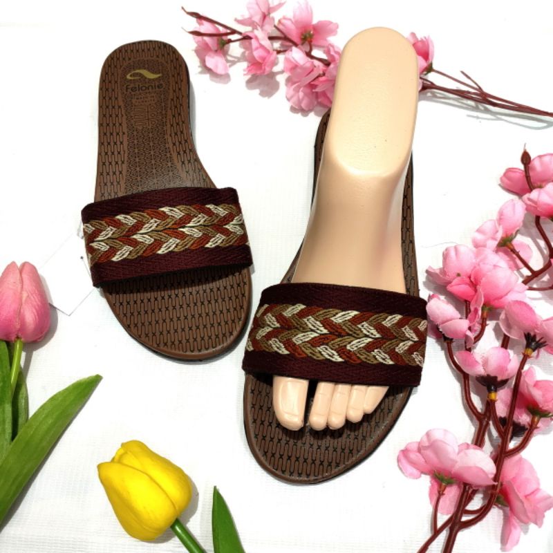 Sandal Wanita murah selop ( Felonie MRA 01 rajut ) turki rajut terbaru