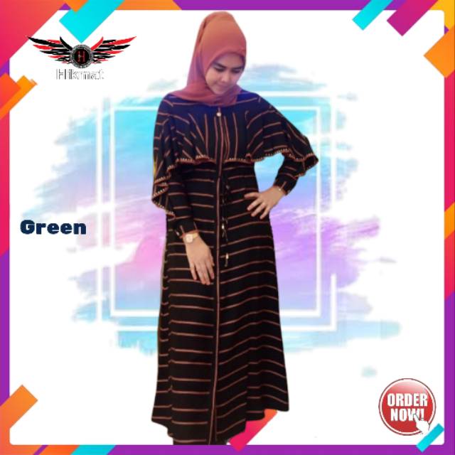 AS19 l [B6678] ABAYA HIKMAT, Gamis, Syari, Fashion, Muslimah, Premium, Indonesia
