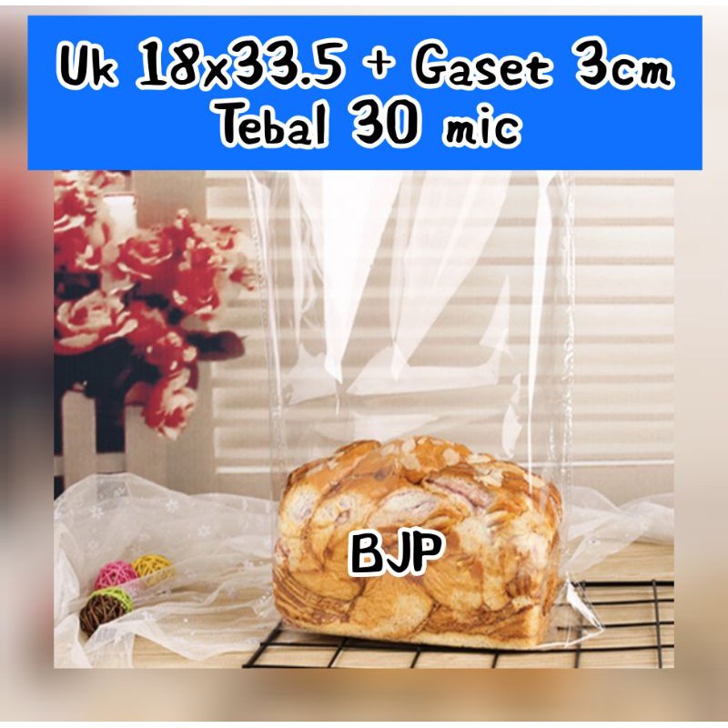 

Plastik OPP roti sisir,manis dan souvenir uk 18 x 33.5 + Gaset 3 cm