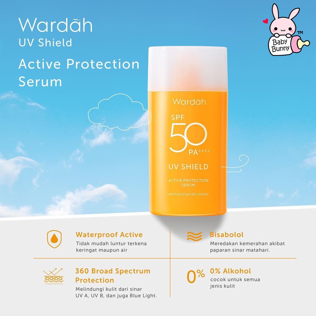 ❤ BELIA ❤ WARDAH UV Shield Aqua Fresh Essence | Active Protection Serum | SPF 50 PA++++ Sunscreen Sun Screen | Baby Bunny