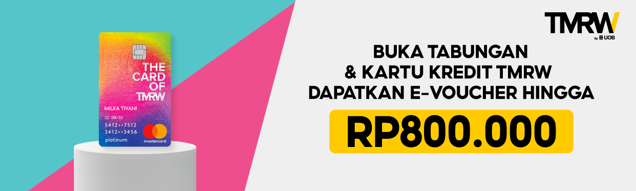 Cashback hingga 200RB dengan Kartu Kredit TMRW