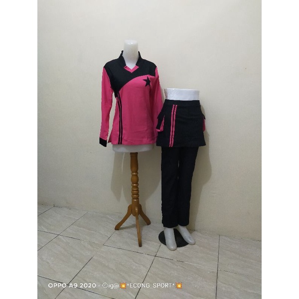 Baju senam panjang / baju senam muslim / seragam senam/stelan senam