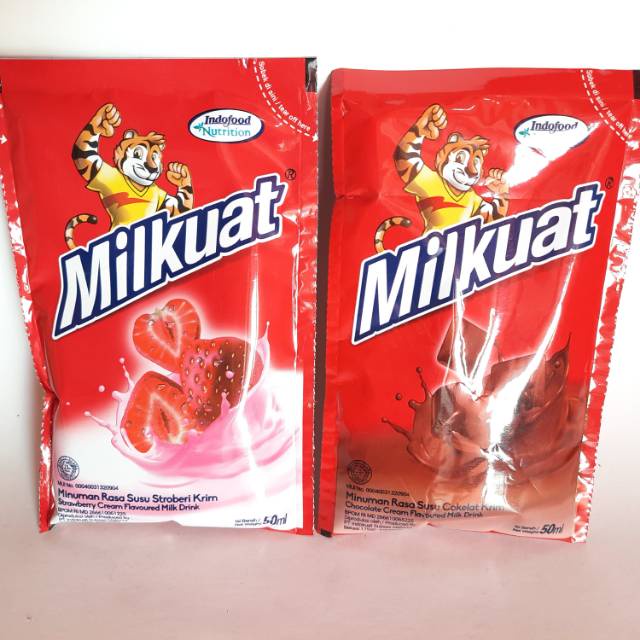 

Susu bantal Milkuat coklat dan strawberry (per 1 pcs ) susu enak dan murah