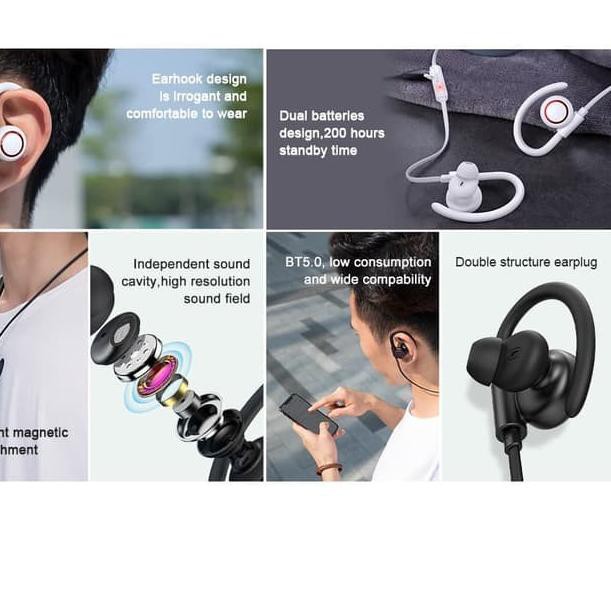 13 ✑ BASEUS Encok S17 Wireless Sport Earphone Headset Bluetooth Ear-Hook 