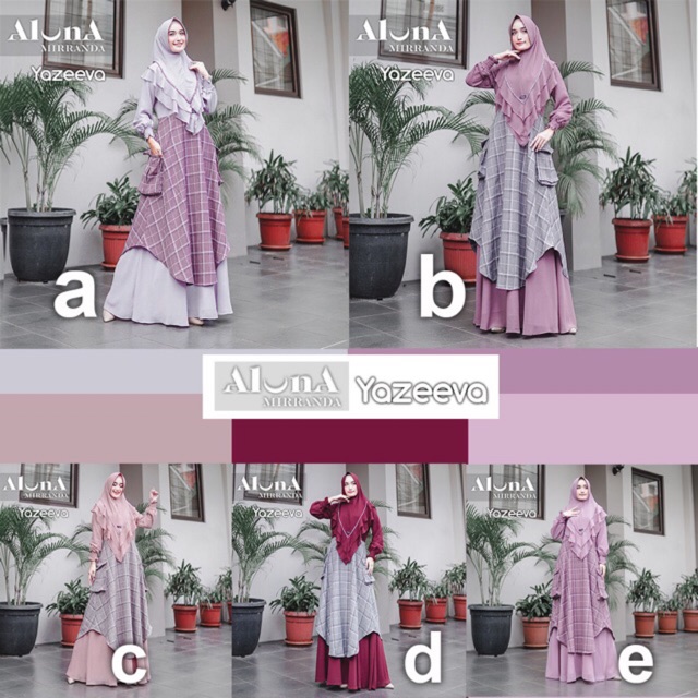 Gamis Yazeeva Vol.2 Syari Set Original By Aluna Mirranda