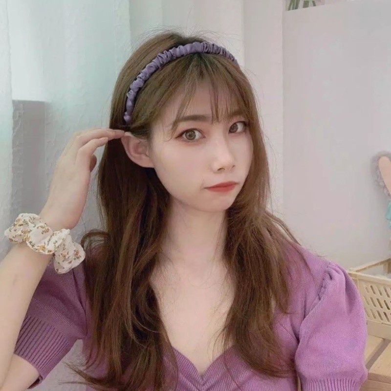 Bando Scrunchie Serut Bahan Satin Gaya Korea Korean Headband Bandana