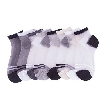 KKT-115 Kaos Kaki Transparan Polos Semata Kaki Garis Kekinian Korea Socks Stocking