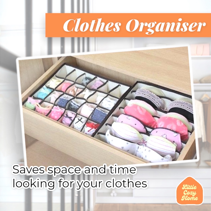 CLOTHES ORGANIZER / Tempat Penyimpanan Baju Dalam / Underwear Storage Organizer / Kotak Penyimpanan Pakaian